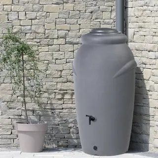 Regentonne Amphore BOLOGNA 210 Liter grau inkl. Hahn von Prosperplast