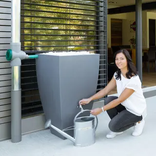 Regentonne eckig MODENA 200 Liter grau von Prosperplast